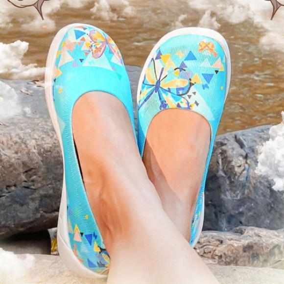 Like new UIN Ballet Flats Slip On Casual Shoes (Cubic Butterflies) - Picture 7 of 16